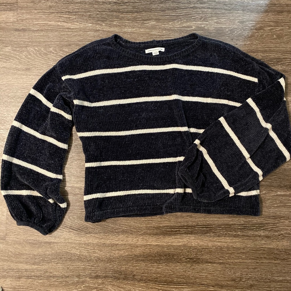 Striped chenille sweater